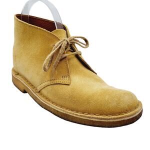 VTG Clarks Originals Tan Suede Desert Boot Lace Up Crepe Sole Women's Size 7.5